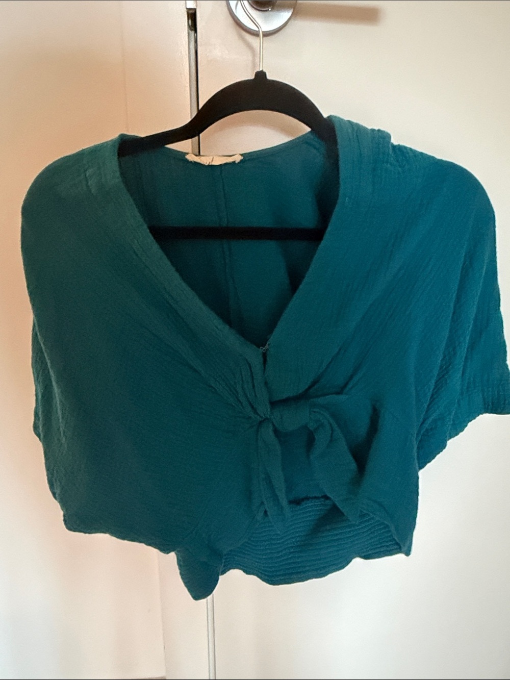 Urban Outfitters Teal Knot-Front Blouse